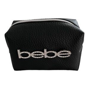 Bebe Textured Black Makeup Pouch